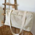 Sac à langer velours blanc cassé